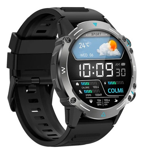 Reloj Inteligente Colmi M42 Malla De Silicona Amoled 1.43  Plateado Negro