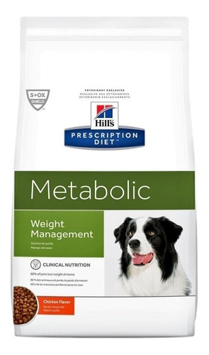 Imagen 1 de 2 de Alimento Hill's Prescription Diet Metabolic para perro adulto todos los tamaños sabor pollo en bolsa de 12.47kg