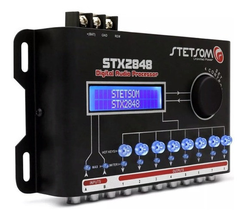 Processador De Audio Stetsom Stx2848 2 Canais 8 Saídas