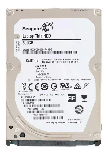 Disco Notebook Seagate Laptop Thin Hdd 500gb