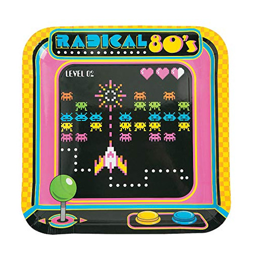 Platos Arcade Aos 80 (set De 8) - Fiesta 1980