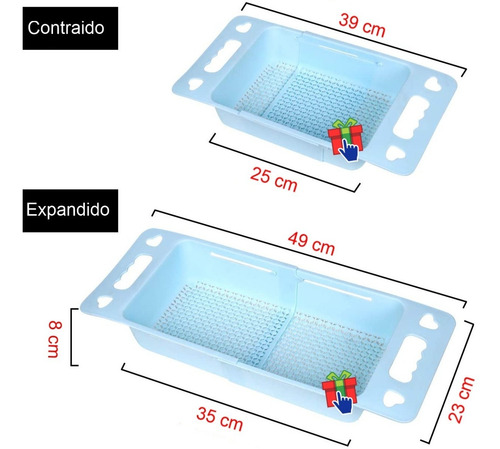 Imagen 2 de 8 de Set X 4 Seca Escurridor Colador Expandible Extensible Xl