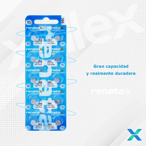 Imagen 4 de 8 de 5 X Pilas Renata 364 Sr621sw Original Suiza Blister Cerrado