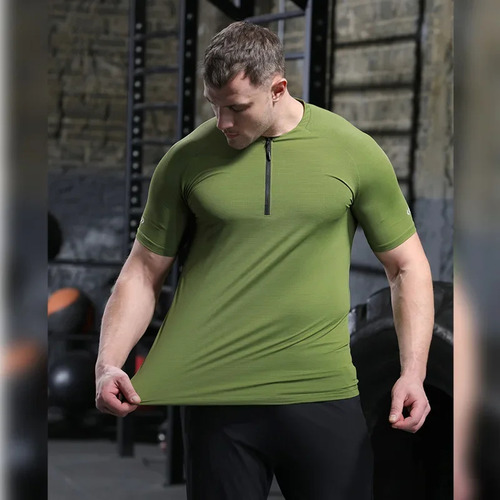 Camiseta Deportiva De Secado Rápido Para Hombre Con Cuello A