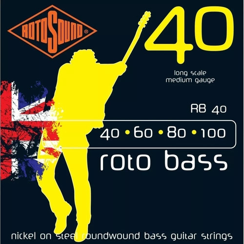 Cuerdas Bajo-4 | 40-100 | Rb40 | Niquel Rotosound Roto Bass