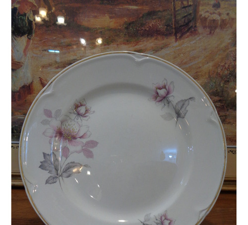 Antiguo Plato Decorativo De Porcelana Hartford Flores