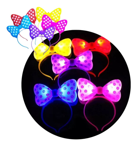 Combo Vinchas Minnie Led Luminosa X 10 Moño Vincha Cotillon