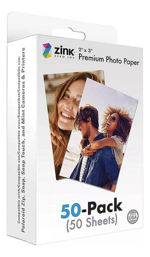 Papel Zink 2x3 Premium Compatible Kodak Hp Canon - Pack 50
