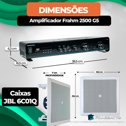 Som Ambiente Clinicas Lojas Bluetooth Usb + 12 Arandelas Jbl