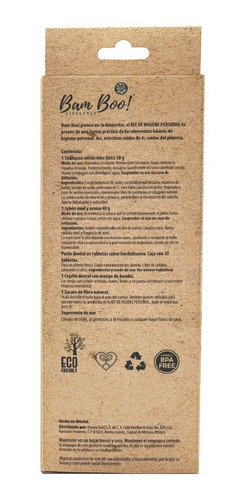 Imagen 7 de 9 de Kit De Higiene Natural Y Limpieza Personal Bam Boo!