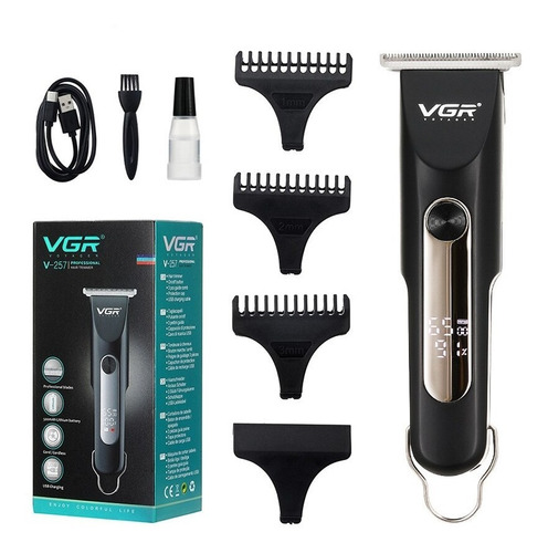 Maquina Corta Pelo Barba Vgr V-257 Recargable Display Led 