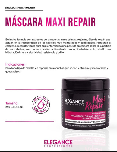 Mascara Maxi Repair De 250 Ml De Elegance 