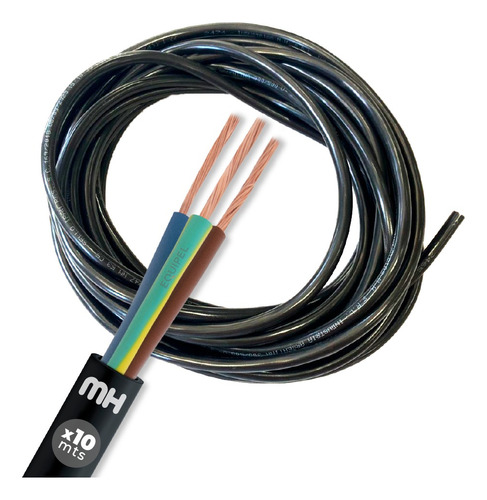 Cable Tipo Taller Mh Negro 3x1.5 Mm² X 10 Mts Normalizado