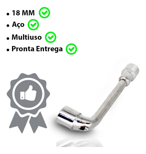 Imagem 4 de 7 de Chave Biela Tipo L 18mm Ferramenta Trabalho/domestico Orig.