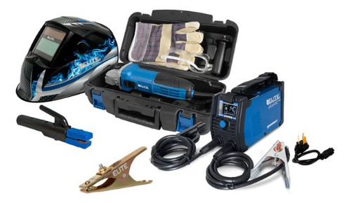 Soldador Elite 140 Am Si6140dv + Careta + Pulidora Ag1142kit Color Azul Frecuencia 60 HZ 110V/220V