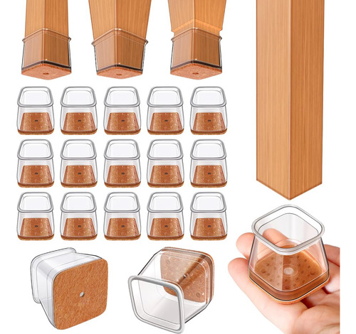 24 Regatones Cuadrados Para Sillas De Silicona (2.8-3.8cm)