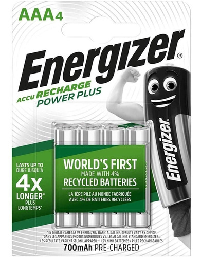 Pilas Recargables Energizer Aaa De 700 Mah