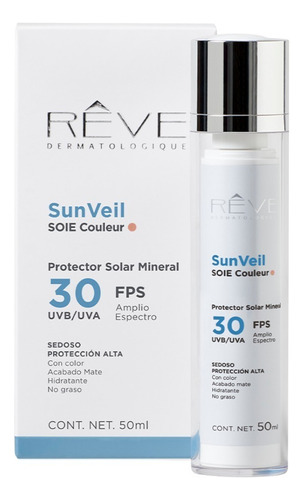Reve Protector Solar Mineral Sunveil Soie Couleur, FPS30 50ml