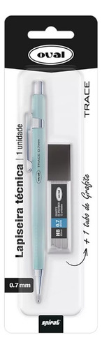 Lapiseira Técnica 0.7mm Com 1 Tubo Com 12 Grafites 0.7mm Cor Azul Pastel