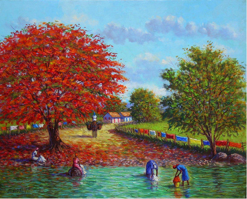 Arte Dominicano, E.vidal, Original Sobre Canvas,de Rep.dom.