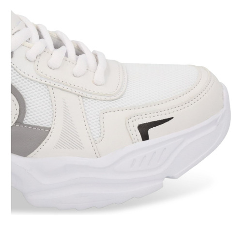 Tenis Mujer Casual Piso Blanco Agujetas 207-69
