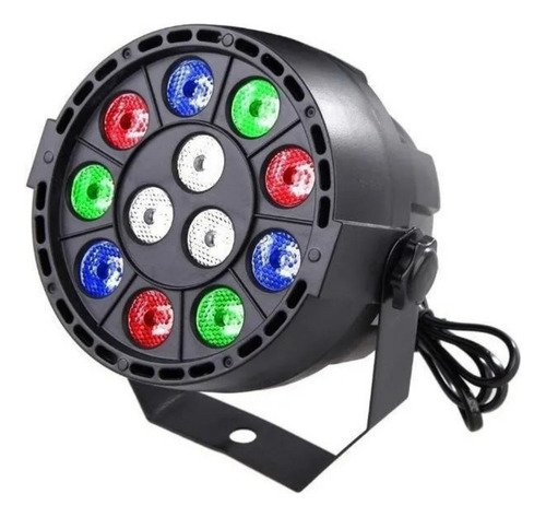 Luz Par 12 Leds 1w Rgb Dmx Strobo Painel Digital Canho