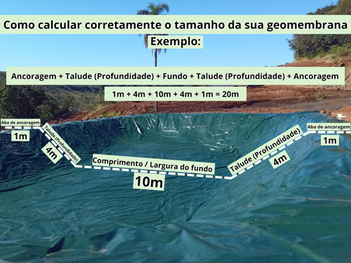 Lona Geomembrana 27,5x12 0,65mm Núcleo Trançado Tanque Lago