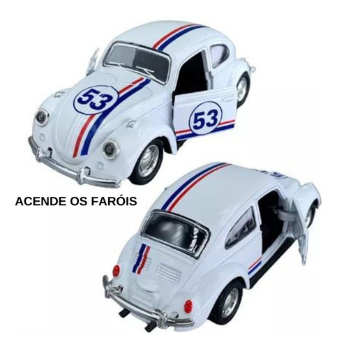 Fusca Em Miniatura Filme Herbie Antigo Cor Branco