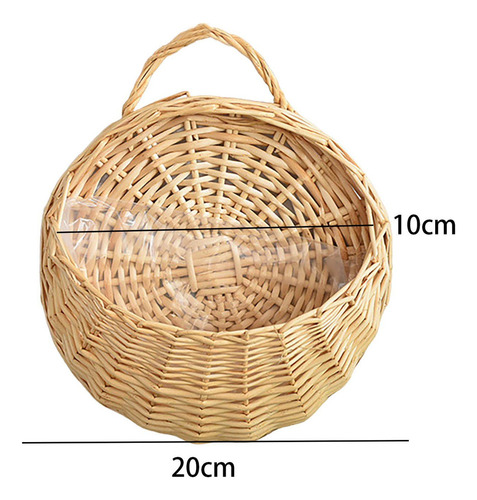 Cesta Colgante De Pared, Cesta De Mimbre, Diámetro 20cm