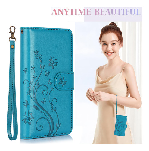 Funda Para Oppo A17 A18 A38 A3 A3 Pro A3x A57 A58 A59 A60 A77 A78 A80 Funda Tipo Cartera De Piel Sintética Con Ranuras Para Tarjetas Y Correa De Muñec