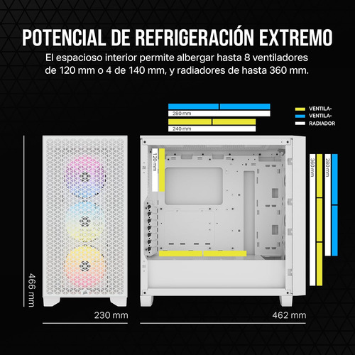 Gabinete Gamer Atx Corsair 3000d Rgb Airflow 3 Fanes Ar120