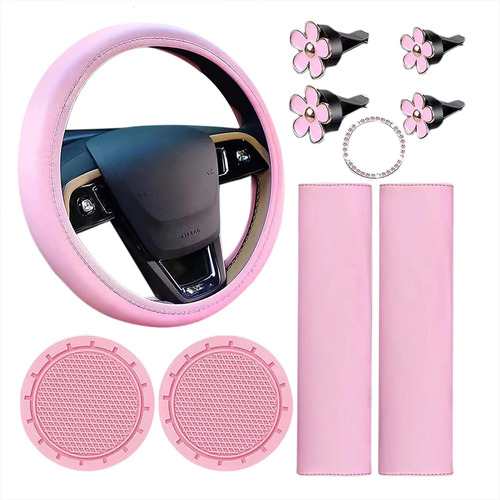 10pcs Funda Bonita De Volante De Cuero Para Mujer