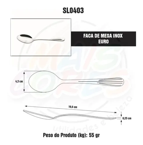 Kit Garfo + Faca Euro 48 Peças - Line - Original Line - Faqueiro