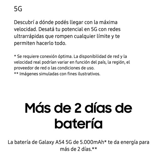 Samsung Galaxy A54 5G 256 GB Awesome graphite 8 GB RAM - Excelente (Reacondicionado)