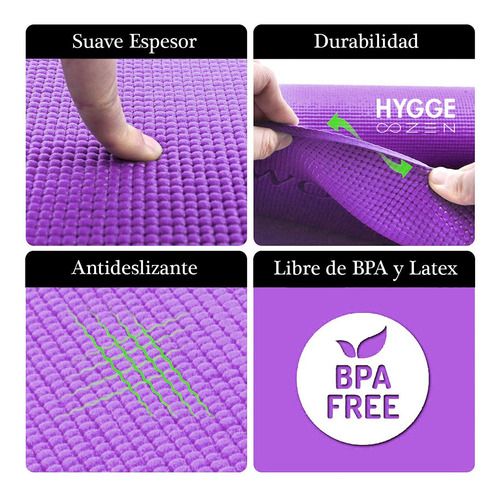 Imagen 3 de 10 de Pack X12 Mat Yoga Pilates Antideslizante Pvc 6mm + Correa
