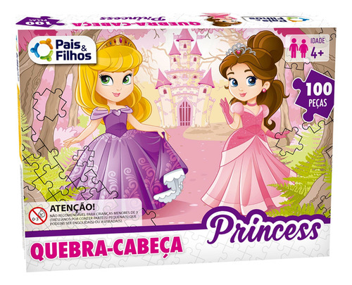 Quebra-cabeça Infantil 100 Peças - Tema Princesas