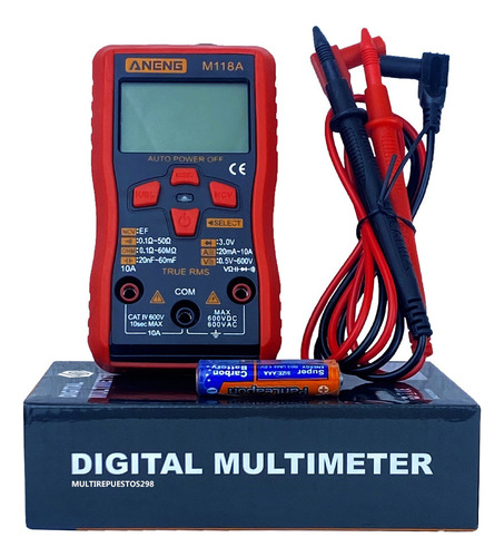 Tester Multimetro Mini Digital Capacitancia Continuidad Nvc