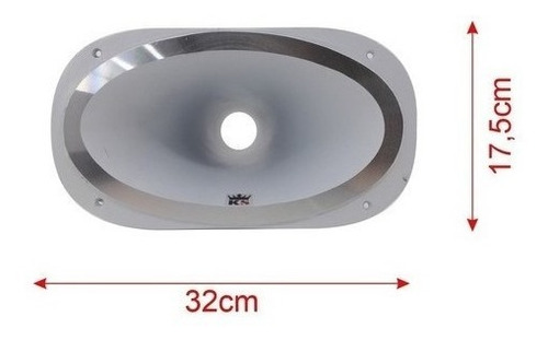 Corneta Kallaus Alumínio Boca Oval Cone Longo Branco Flange