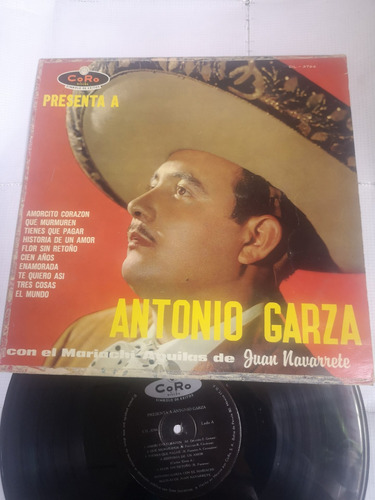 Antonio Garza Con Mariachi Águilas Disco De Vinil Original 