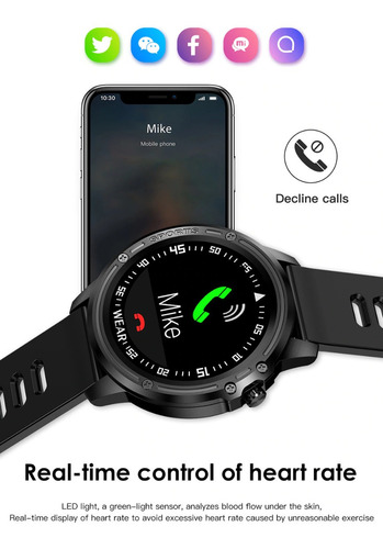 Relógio Inteligente L8 Touch Smartwatch Bluetooth P D'água