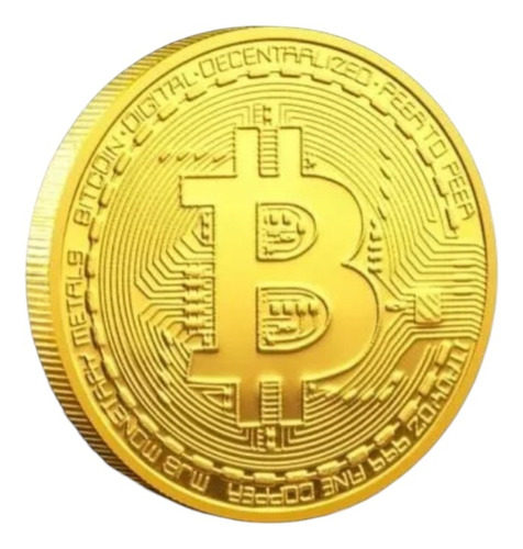 Moneda Conmemorativa Bitcoin Coleccionable Dorada