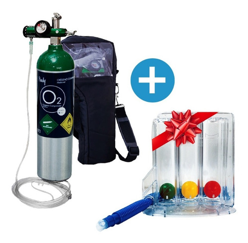 Imagen 1 de 8 de Kit De Tanque De Oxigeno Portatil 425 Litros, Sin Oxigeno