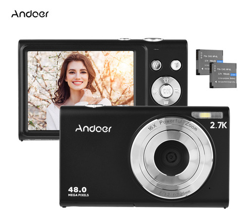 Cámara Digital Andoer De 2,7 K, Videocámara Compacta, 48 Mp,