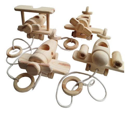 Avioneta De Madera Montessori Avion Doble Ala Madera De Pino