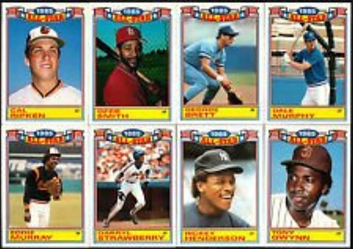 1986 glossy All Star Set Tarjeta De Jugadores De Béisbol
