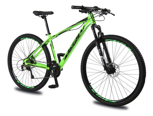 Bicicleta Aro 29 Krw Alum 27vel Shimano Acera Hid Trava Kr10 Cor Verde/preto