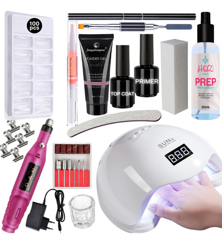 Kit Unhas Poli Gel Lixadeira Portátil Cabine Pronta Entrega