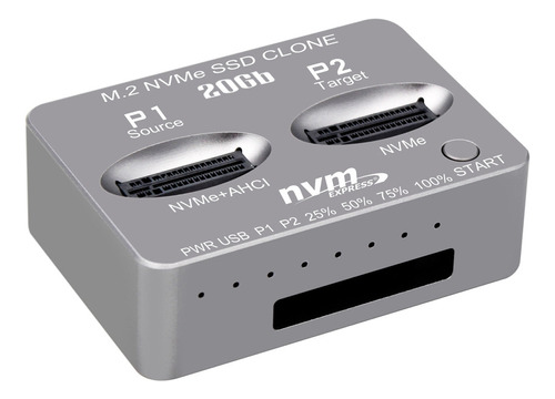 M.2 Nvme Ssd Clone Dual- Nvme Docking Station Usb3.2 Gen2 Ty