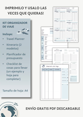 Organizador De Viaje, Kit Imprimible En Pdf!