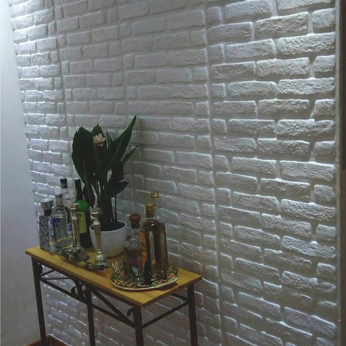 Imagem 5 de 10 de 4m² Revestimento 3d Plastico Parede Tijolinho + 1 Dupla Face